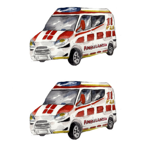 2kpl Ambulanssi-silityskuva mini