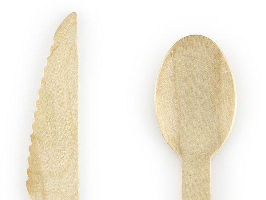 Puiset aterimet mustakuviollinen lajitelma 18 osaa 16cm