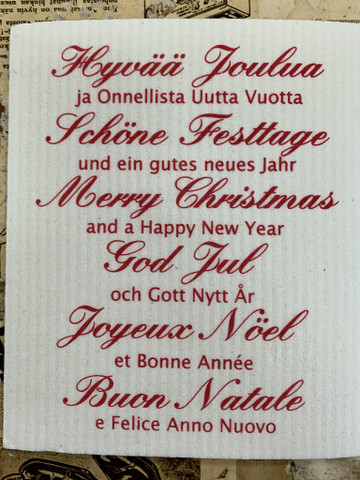 Jouluinen tiskirätti, ekologinen siivousliina by More Joy, erilaisia  