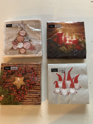 Jouluiset kahviservetit, servietit 24x24cm , erilaisia, PaperDesign