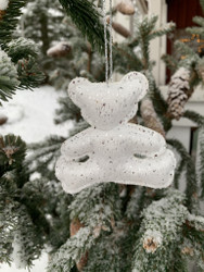 Ripustettava nalle kimallesamettia, kolme väriä, kuusenkoriste,Weiste 