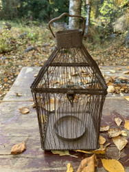 Lyhty Spark, uusvanha metallinen, ruostekäsitelty lyhty, Lyhtytalo