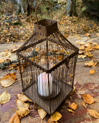 Lyhty Spark, uusvanha metallinen, ruostekäsitelty lyhty, Lyhtytalo