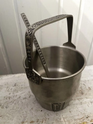 Kahvallinen vintage jääpala-astia ja otin tinaa, Norja