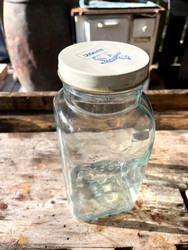 Riihimäen lasin vanha, vedenvihreä Kodintölkki, 2 L kantikas lasipurkki