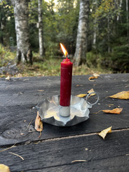 Kynttilänjalka sinkkiä, yökynttilänjalka antiikkikynttilälle