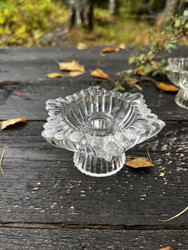 Riihimäen lasin tyylikäs vanha kynttilänjalka 