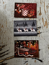 Kotimainen, jouluinen pakettikortti by Katja Saario, erilaisia