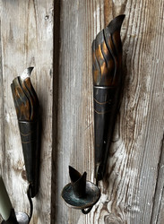 Kynttilälampetit kuparia, vanha kynttilälampetti 2 kpl