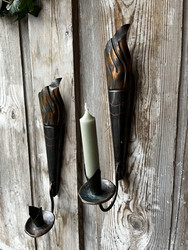 Kynttilälampetit kuparia, vanha kynttilälampetti 2 kpl