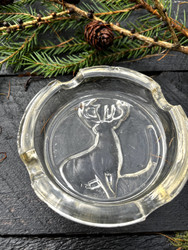 Vanha lasinen kauris aiheinen tuhkakuppi, tuhka-astia, Riihimäen lasi