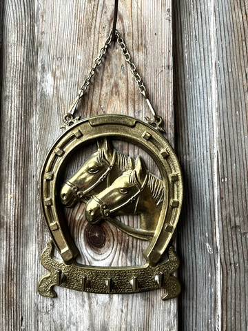 Metallinen hevosaiheinen pieni naulakko, koukusto