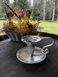 Hopeanhohtoinen yökynttiläjalka, uusi, Weiste Oy