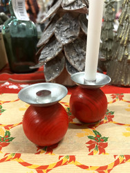 Aarikka, punainen, pieni kynttilänjalka