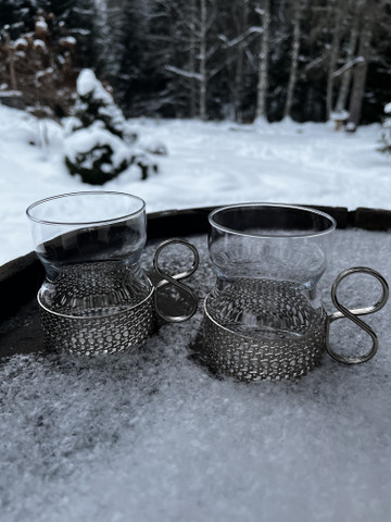 Iittala, Tsaikka-lasi hopeanvärisellä pidikkeellä