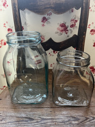 Riihimäen lasi, vanha lasipurkki, Apila lasitölkki, ,1l, 2l ja 3l