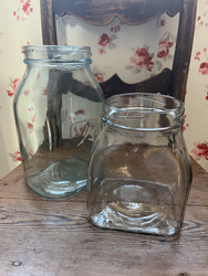 Riihimäen lasi, vanha lasipurkki, Apila lasitölkki, ,1l, 2l ja 3l