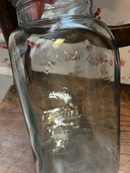 Riihimäen lasi, vanha vihertävä Kodintölkki 2 L, vihreä lasipurkki