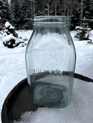 Riihimäen lasi, vihertävä suuri lasipurkki, Apila lasitölkki, 8 ltr 