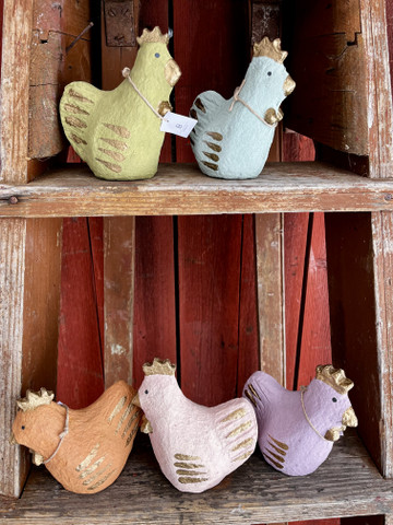 Käsinmaalattu kana puuvillamassaa, 5 eri väriä