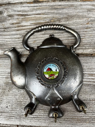 Vanha kahvipannun mallinen patalappukoukusto tekstillä Porvoo