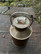 Vanha, kuparinen maitokannu, maitopäälari, maitohinkki