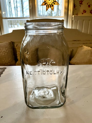 Karhulan keittiötölkki 5 litraa, vanha lasipurkki