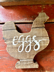 Puinen kana, tekstillä eggs