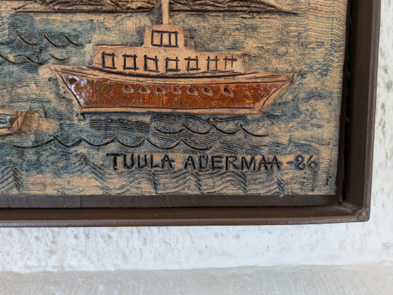 Suuri Tuula Auermaa keramiikka taulu -86