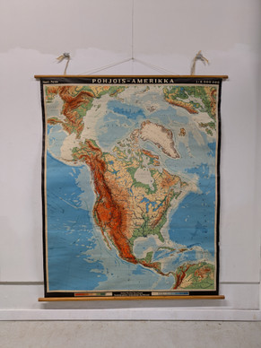 Vintage Pohjois-Amerikka koulukartta