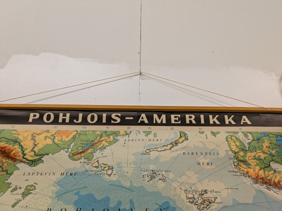 Vintage Pohjois-Amerikka koulukartta