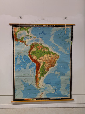 Vintage koulukartta Etelä-Amerikka 