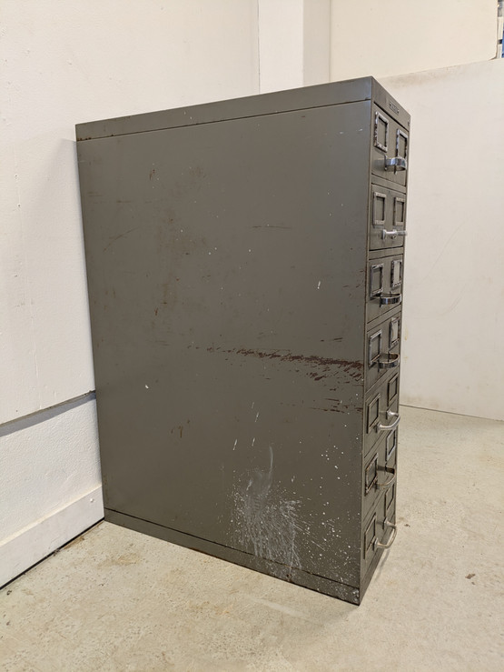 Upea metallinen vintage Kardex arkistokaappi 
