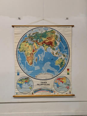 Vintage maailmankartta / koulukartta nro 1