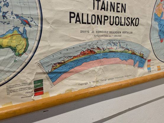 Vintage maailmankartta / koulukartta nro 1