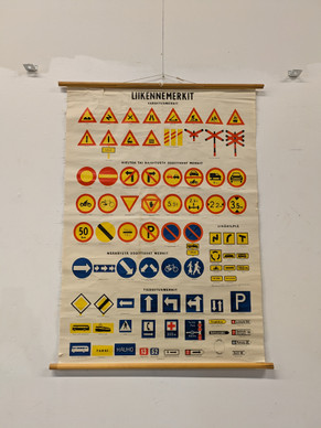Vintage liikennemerkit koulukartta nro 2 