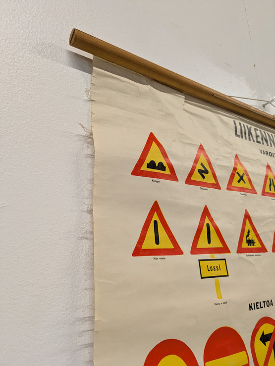 Vintage liikennemerkit koulukartta nro 2 