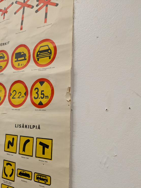 Vintage liikennemerkit koulukartta nro 2 