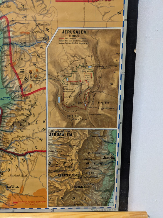 Vintage Palestiina koulukartta 