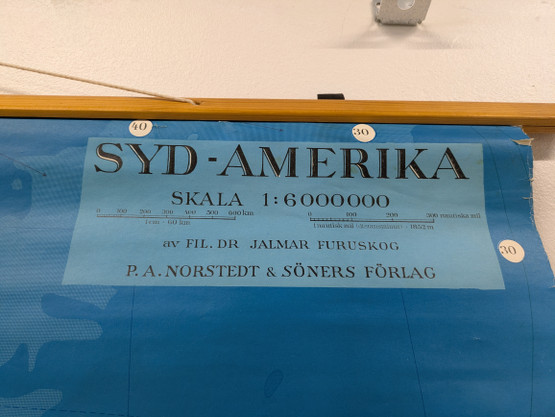 Vintage koulukartta Etelä-Amerikka nro 5
