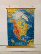 Vintage koulukartta Pohjois-Amerikka nro 6