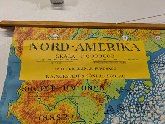 Vintage koulukartta Pohjois-Amerikka nro 6