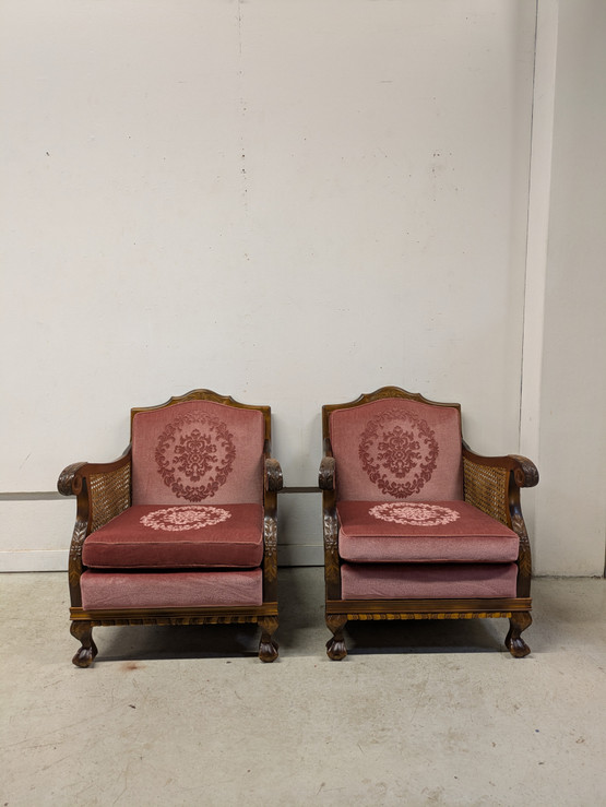 Upea Chippendale rottinki nojatuoli 2kpl