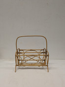 Vintage rottinkinen lehtiteline 