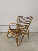 Vintage rottinkinen nojatuoli 50/60-luku