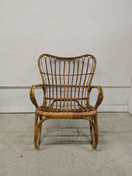 Vintage rottinkinen nojatuoli 50/60-luku