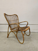 Vintage rottinkinen nojatuoli 50/60-luku