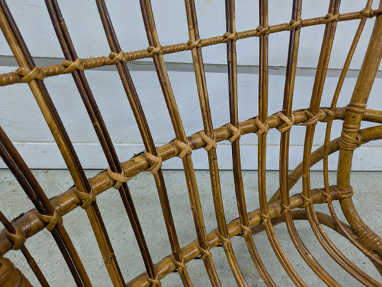 Vintage rottinkinen nojatuoli 50/60-luku