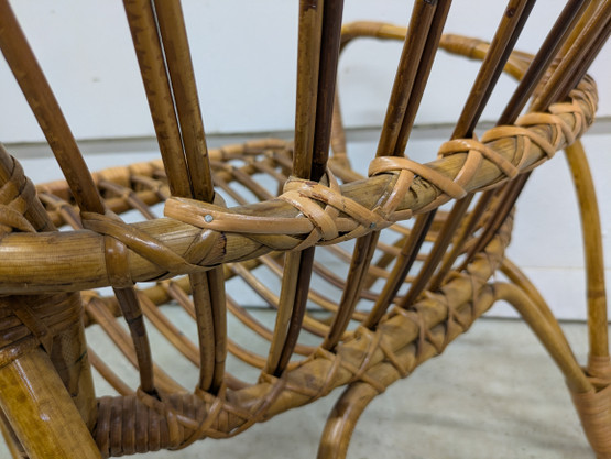 Vintage rottinkinen nojatuoli 50/60-luku