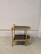 Retro rottinkinen tarjoiluvaunu 60-luku